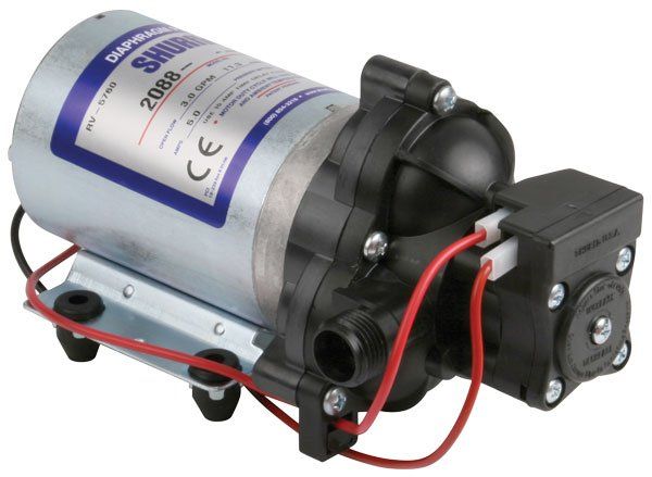Shurflo 2088 Series Demand Pump, 115V, 12.1 LPM, 3.1 Bar