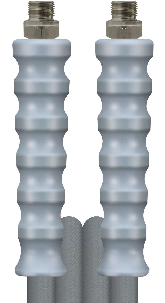 GREY 20 METRE 400 BAR HIGH PRESSURE HOSE, 3/8"M ENDS (DN10) WRAPPED
