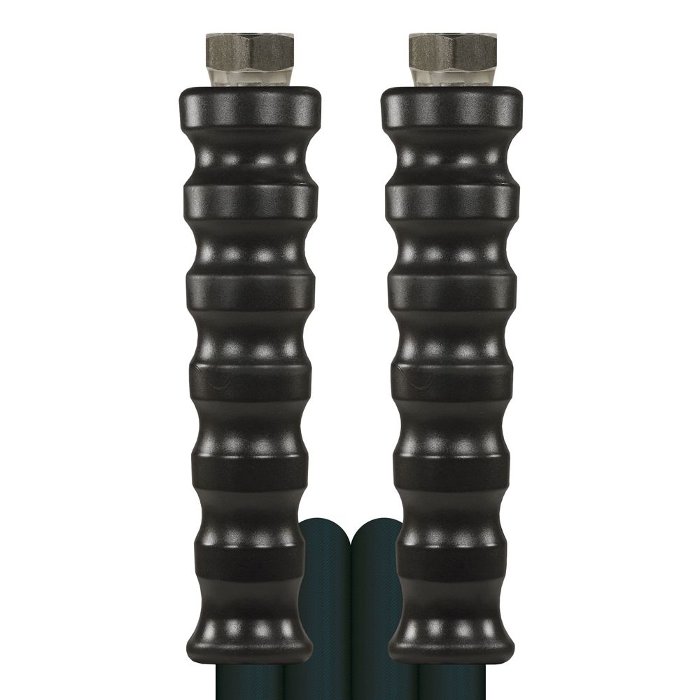 High pressure hose black 20M twin wire smooth DN10 with 3/8" BSP female connections