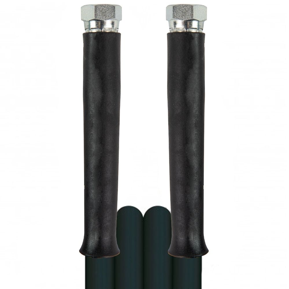 Black 20 Metre 300 Bar High Pressure Hose, 1/4"F Ends (DN6) Smooth