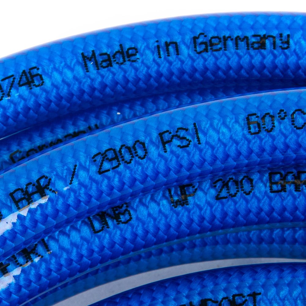 Blue 4.2m Carwash Comfort hose 200 bar DN6 with M14 Female connections at both ends
