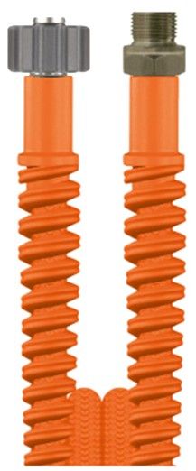 Orange 15m Carwash Comfort Premium hose 200 bar DN6 with M22 Female x 3/8" Male connections