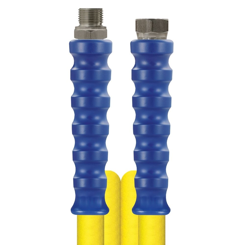 Yellow 25 Metre 125 Bar FOODJET1500 Hose, 1/2"M x 1/2"F Zinc Plated Ends (DN12) Smooth