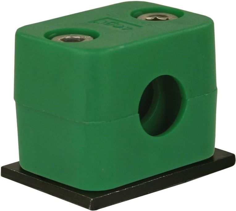 Pipe Clamp 20mm Green + Weld Plate