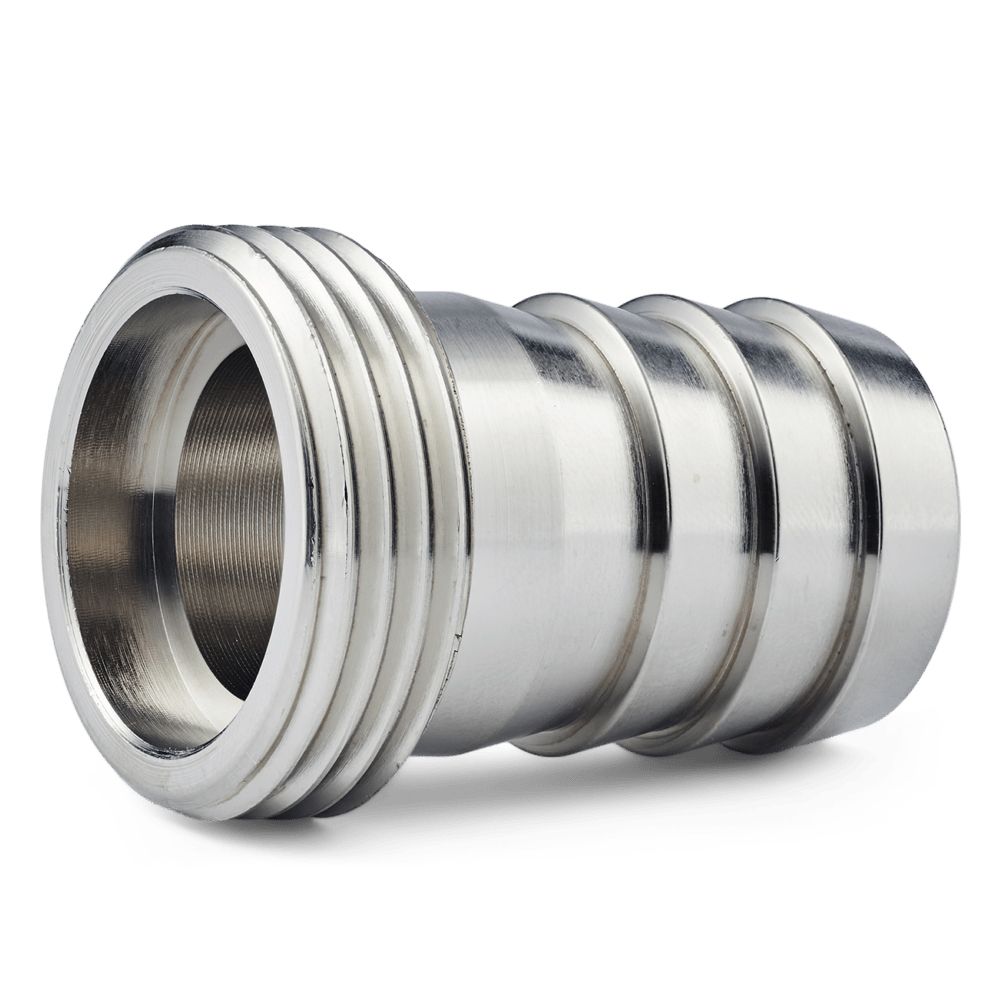 NITO Series 6 Connector – Chrome Brass 3/4" Male x 3/4" Hose Tail (6367)