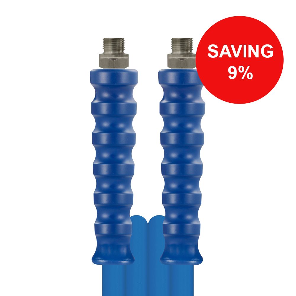 Blue 15 Metre 210 Bar High Pressure Hose, 3/8"M Ends (DN6) Wrapped