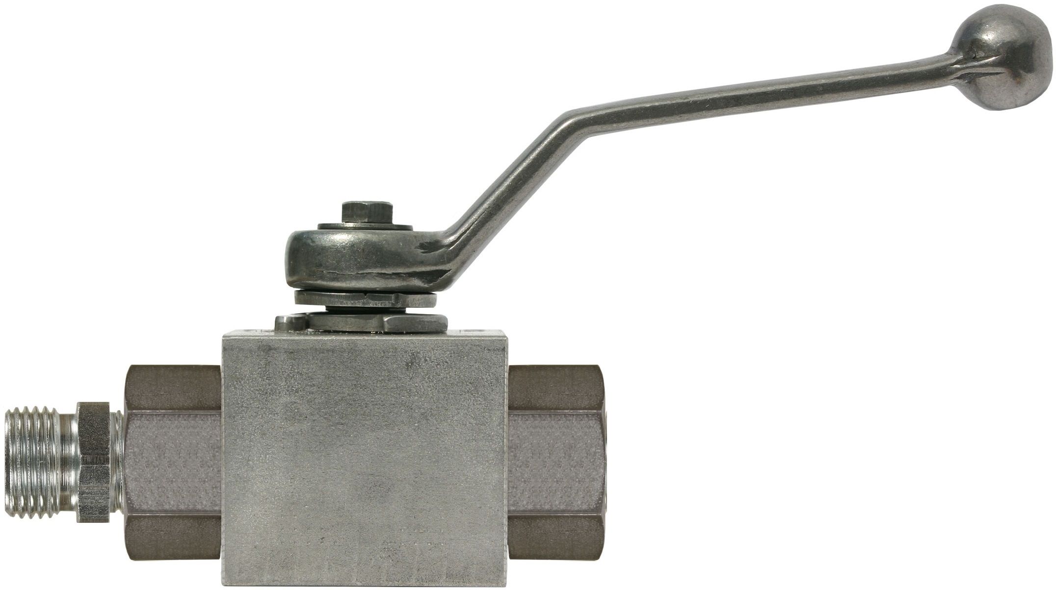 BALL VALVE + LEVER HANDLE 16mm Tube x M22 M ZINC PLATED STEEL