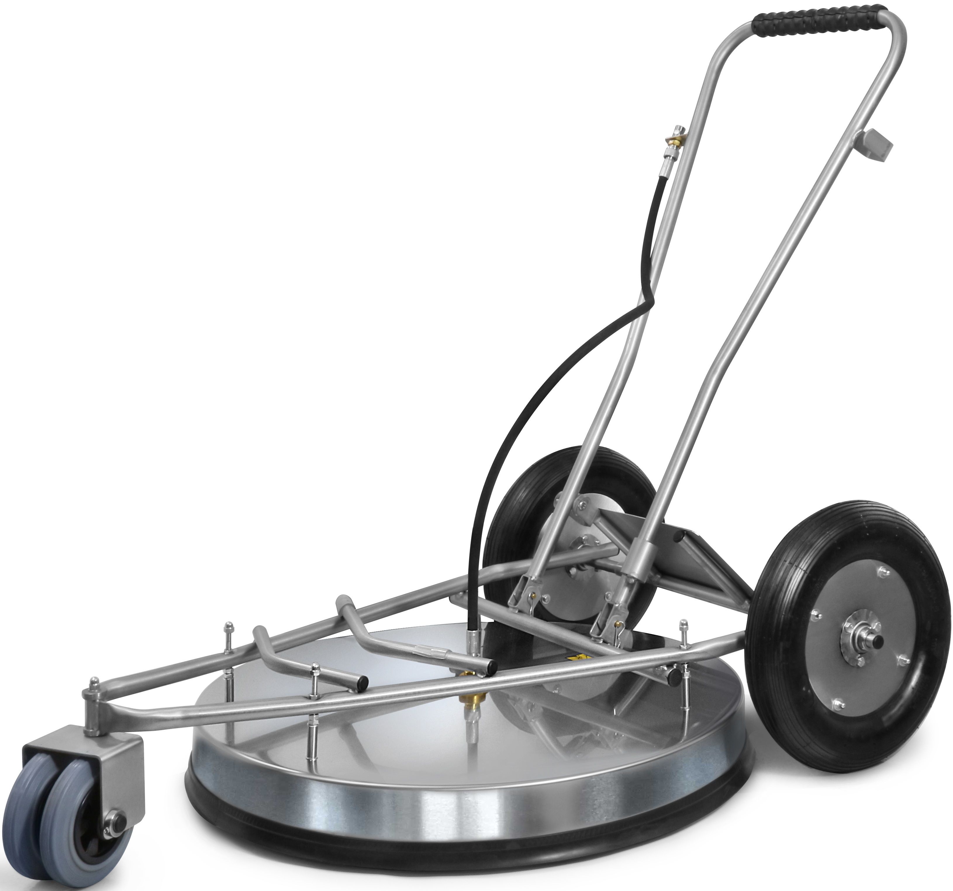 Turbo Devil ECO AGR800 Surface Cleaner, 820mm diameter, designed for agricultural environments. Features large wheels for easy manoeuvrability, foldable handlebar for space-saving, and robust construction. Manufactured in Germany as part of RM Suttner's E