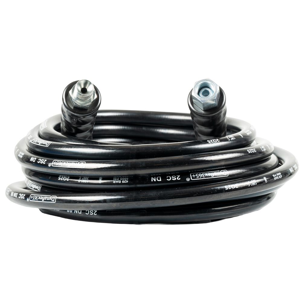 Black 30 Metre 420 Bar Dynaflex365+ Hose, 1/4"M x 1/4"F Ends (DN6) Smooth