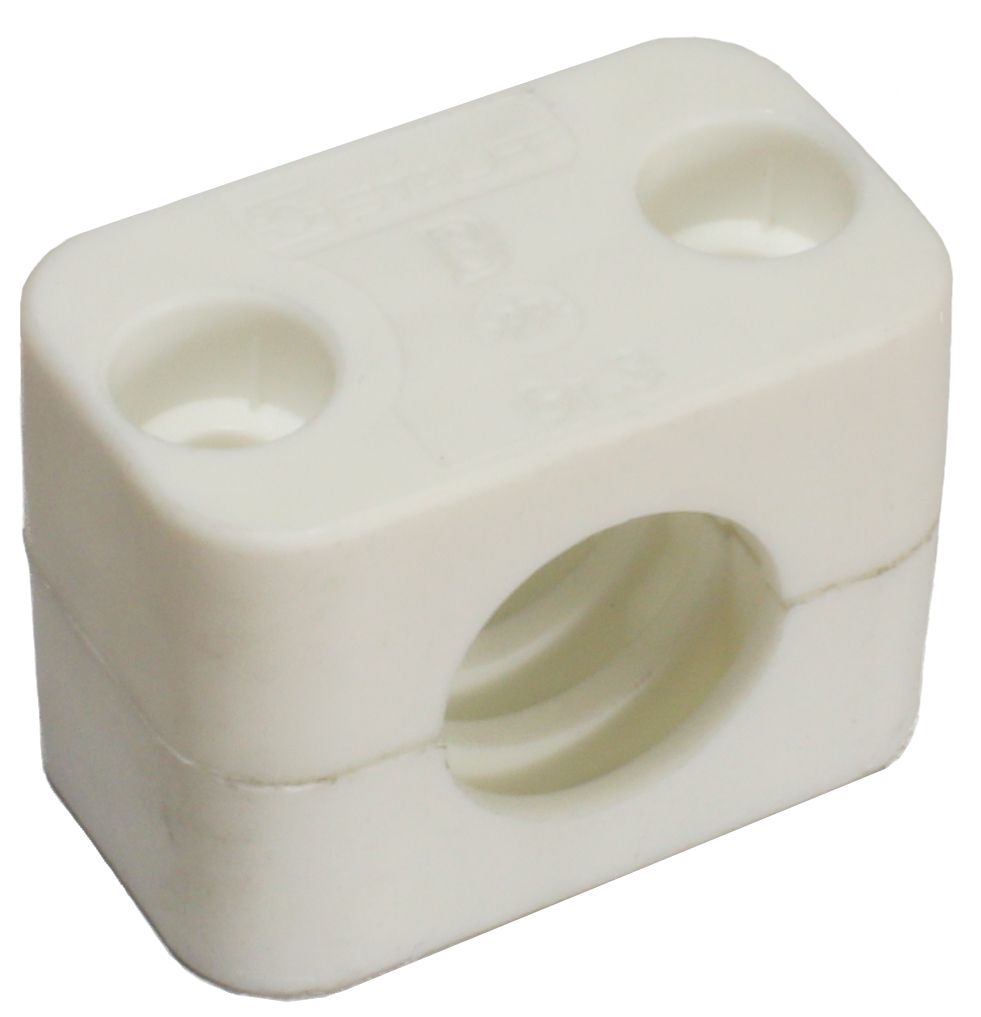Pipe Clamp 22mm (pair) White