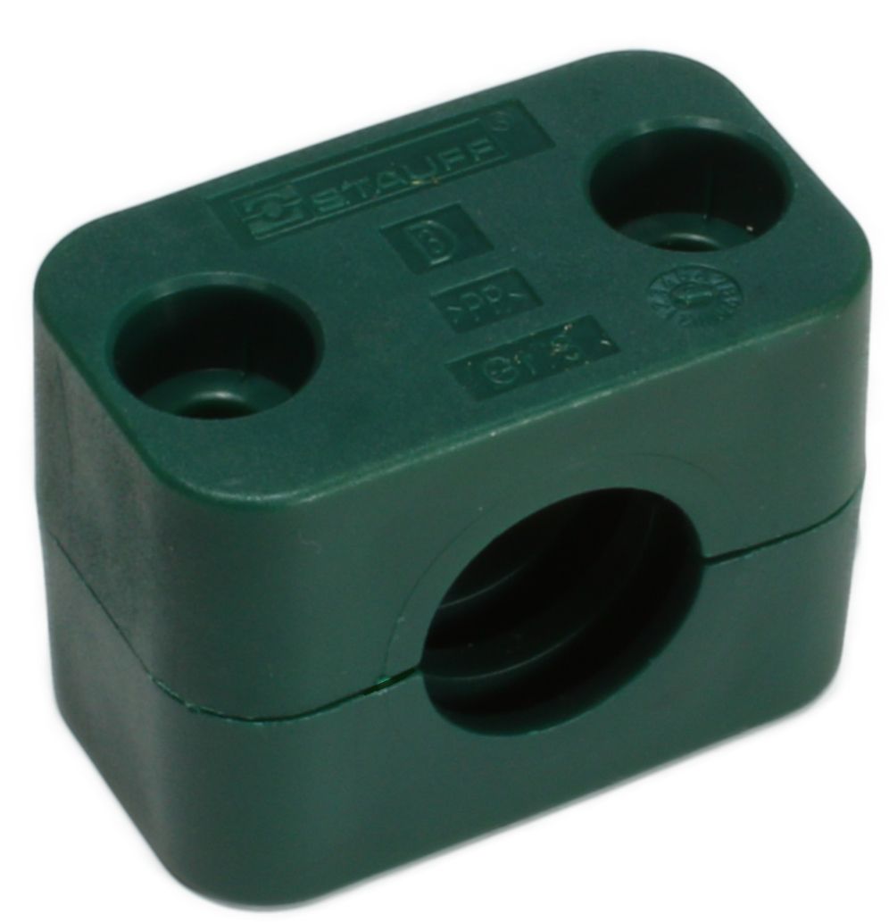 Pipe Clamp 20mm (pair) Green