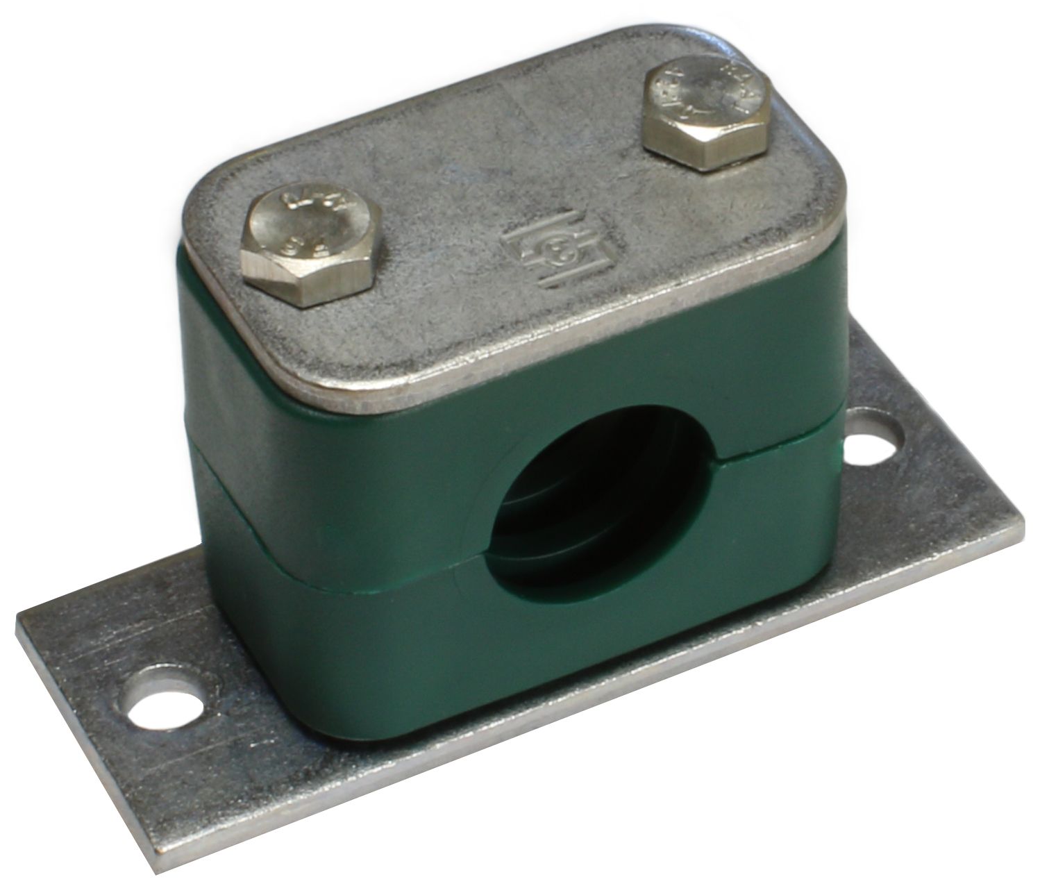25mm Green, Zinc Plated Steel Complete Pipe Clamp Set