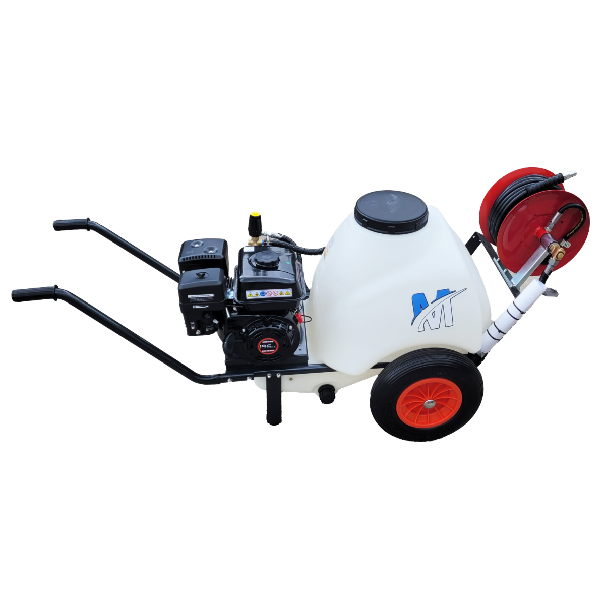 Maxflow Loncin G200 Petrol Mini Bowser Pressure Washer, 125 Litre, 150 Bar, 14 LPM, Comet Pump, 20m Hose Reel