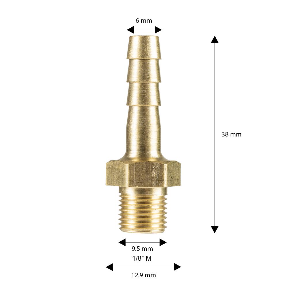 Male 1/8" - 6 mm ID Hose Tail