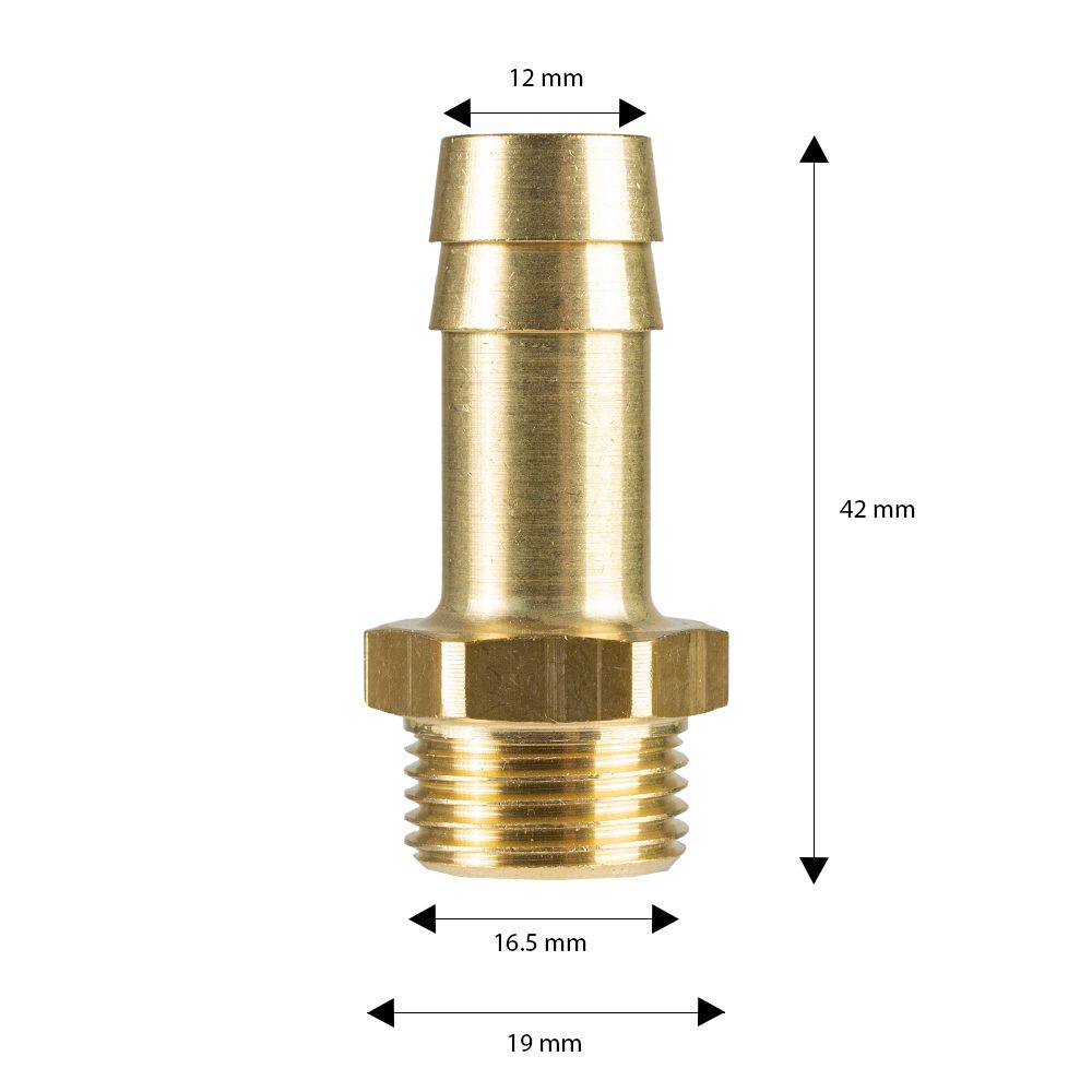 Male 3/8" - 12 mm ID Hose Tail – image 2