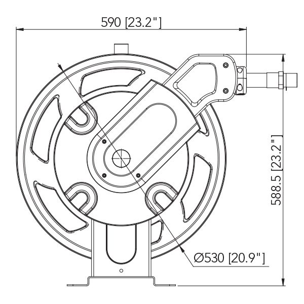 Heavy-duty ATEX hose reel for 20m of 1 inch hose