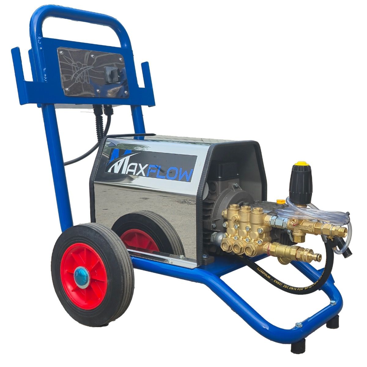 Maxflow 400V Electric Pressure Washer, 200 Bar, 15 LPM, Upright Frame with Total Stop