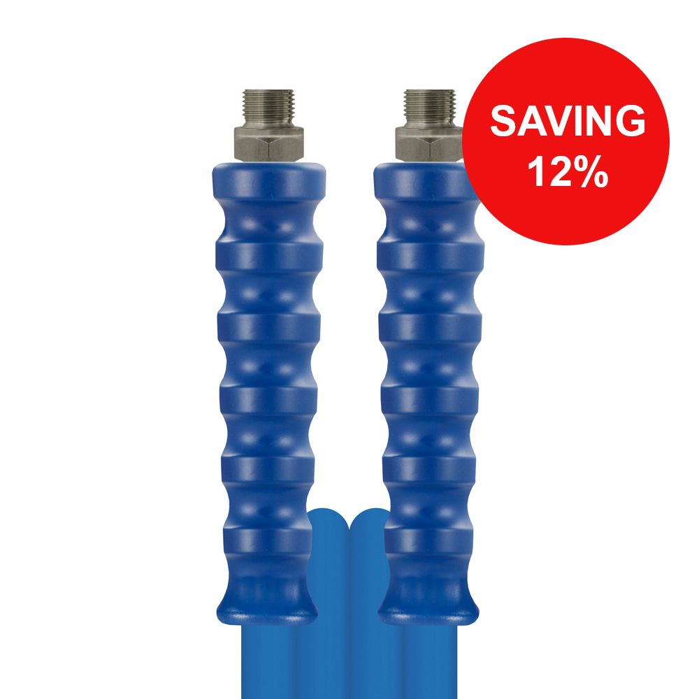 Blue 10 Metre 210 Bar High Pressure Hose, 3/8"M Ends (DN6) Wrapped