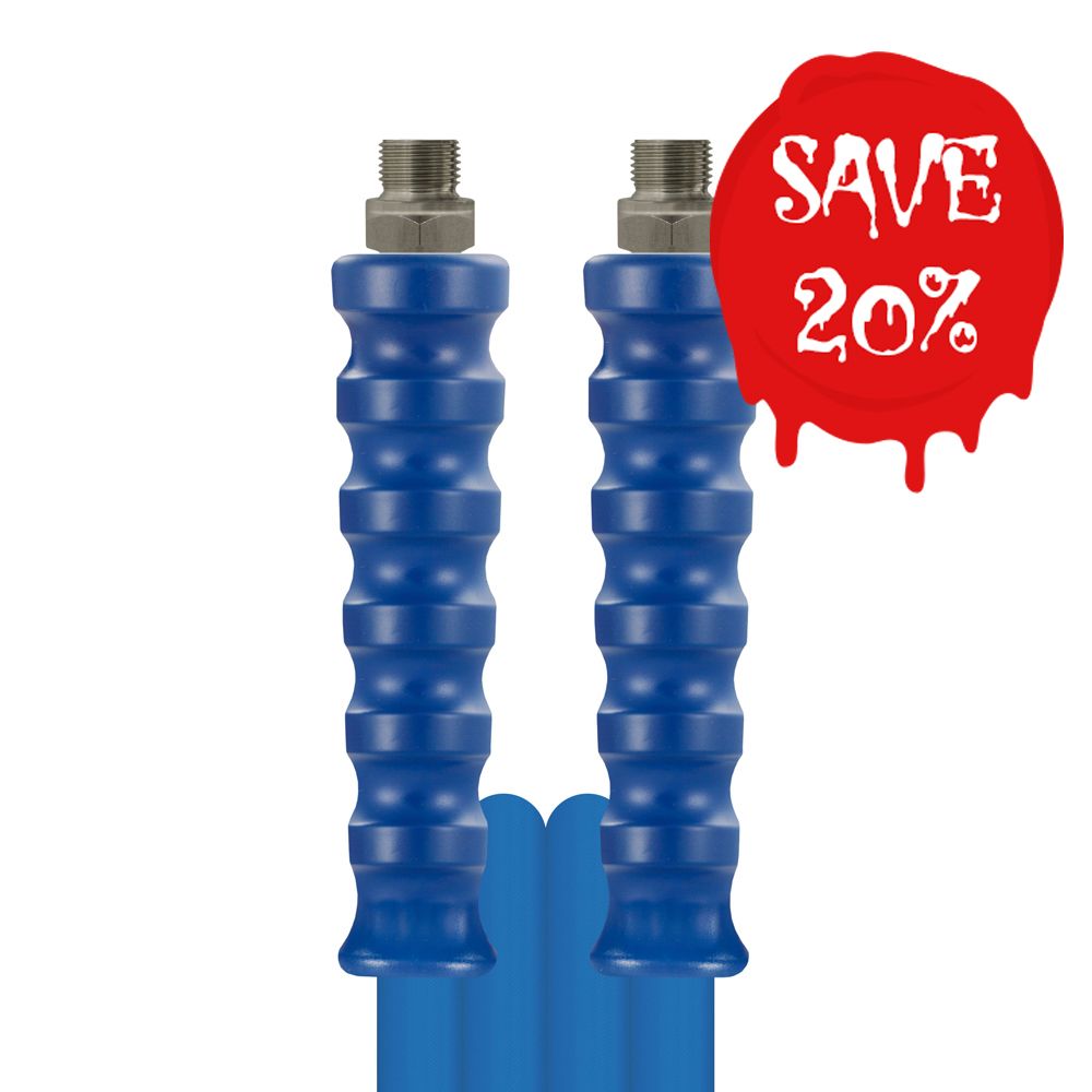 Blue 10 Metre 210 Bar High Pressure Hose, 3/8"M Ends (DN6) Wrapped