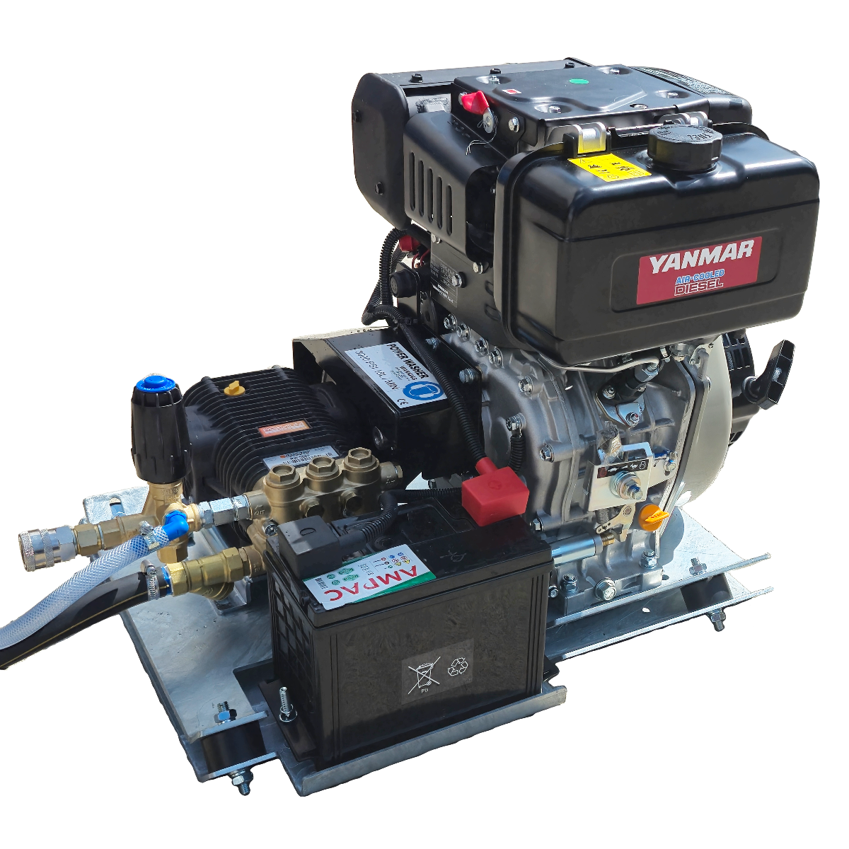 Maxflow Yanmar L100-V diesel pressure washer with Comet pump on skid frame