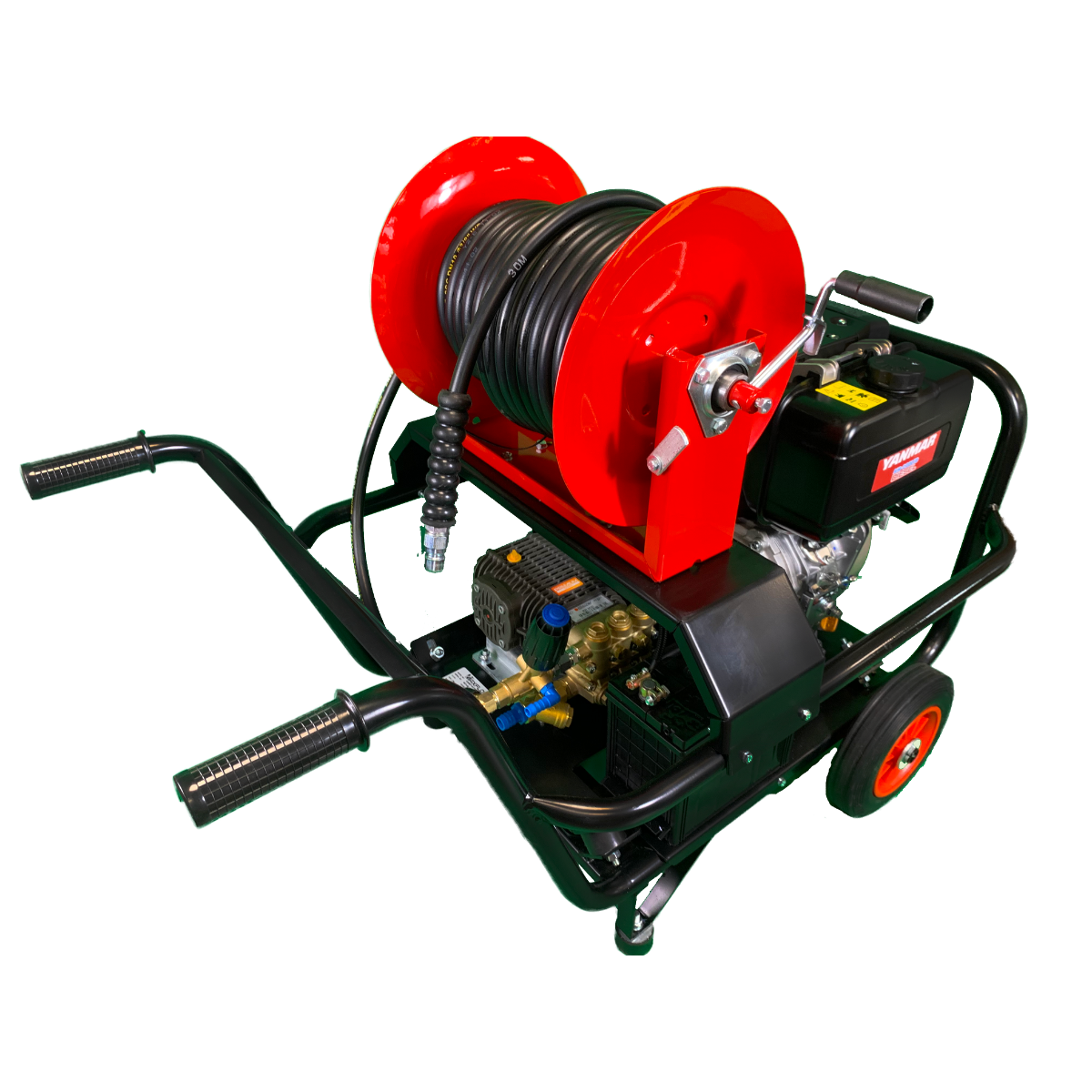 Maxflow Yanmar L100-V Diesel Pressure Washer, Comet Pump, 200 Bar, 18 LPM, Trolley Frame with 30m Hose Reel, Electric Start – image 3