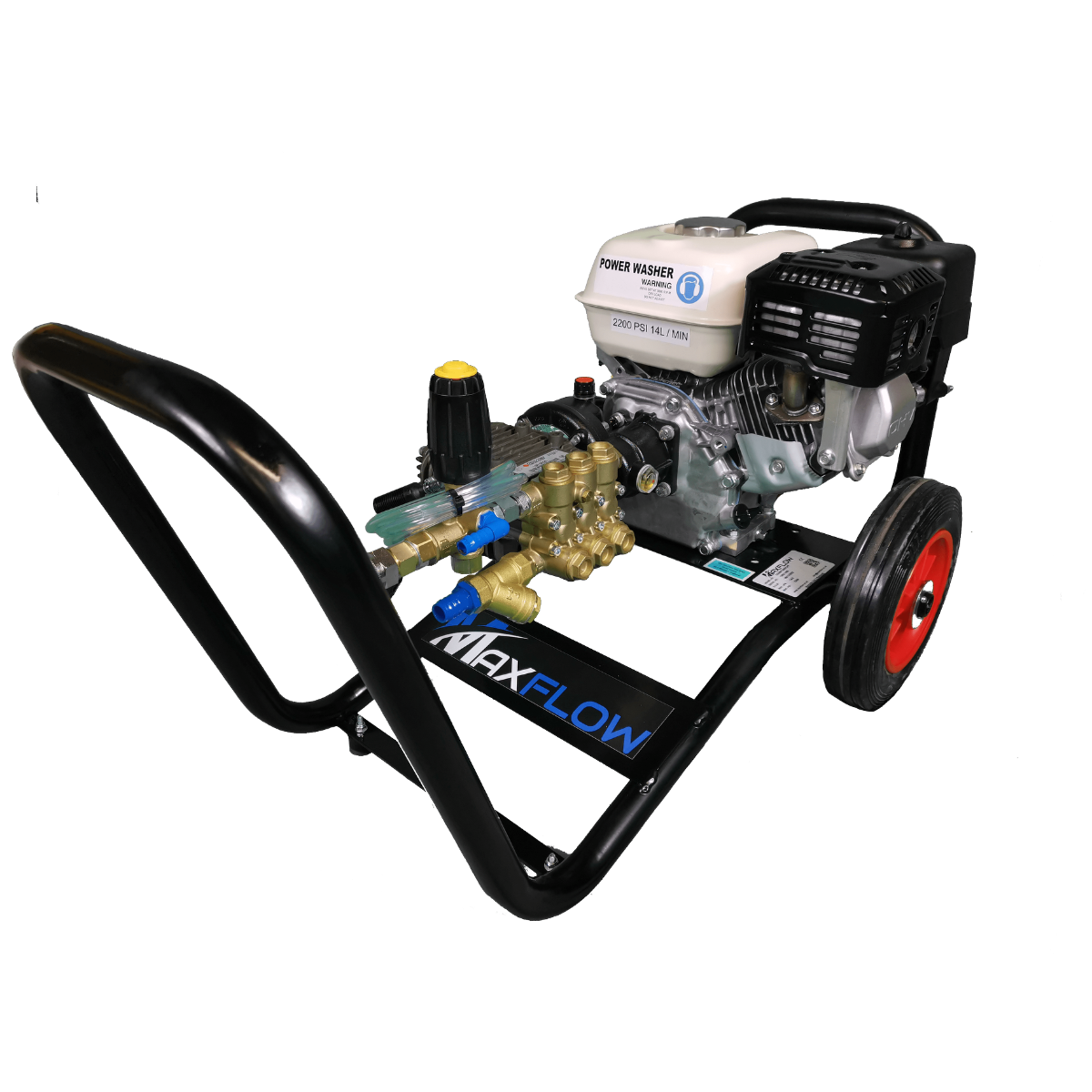Maxflow Honda GX200 Cold Water Pressure Washer – 150 Bar, 14 LPM, with Comet pump and durable frame for industrial cleaning applications.