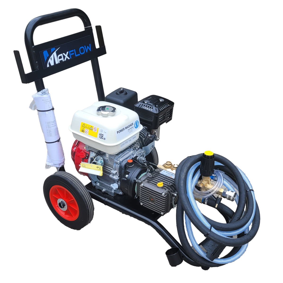 Maxflow Semi-Industrial Pressure Washer - Honda GX200 14 LPM Upright Frame