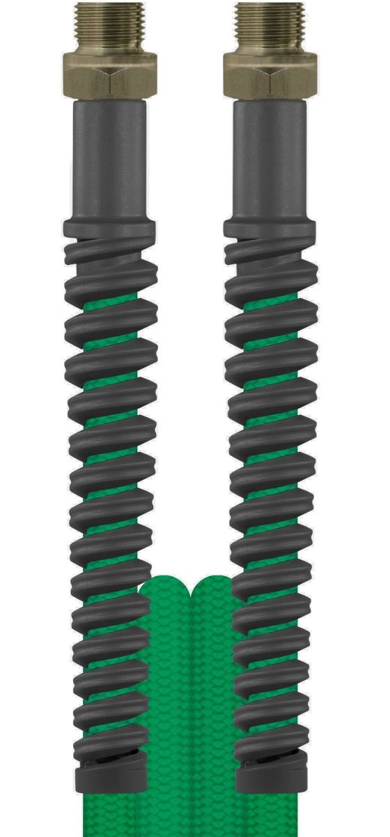 GREEN 5 METRE 200 BAR CARWASH COMFORT HOSE, 3/8"M ENDS (DN6) SMOOTH
