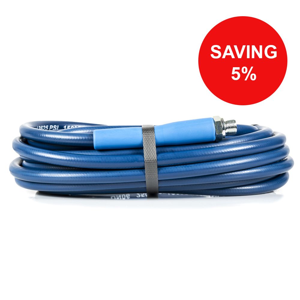 Blue 10 Metre 210 Bar High Pressure Hose With 3/8"M Fittings (DN6) Smooth