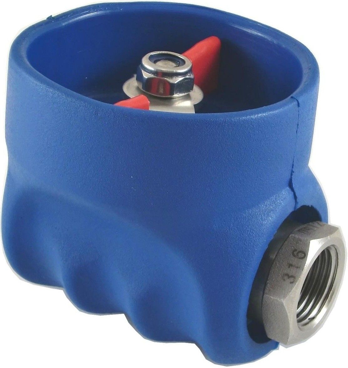 Rubber Protected Stainless Steel Ball Valve 1/2" Female BSP 60 Bar Blue