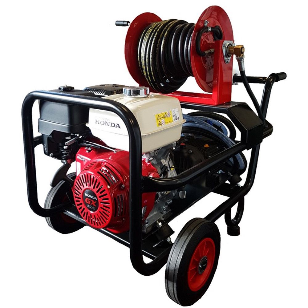 Maxflow Industrial Pressure Washer - Honda GX390 21 LPM Comet Pump Trolley Frame + 30M Reel (Electric Start)