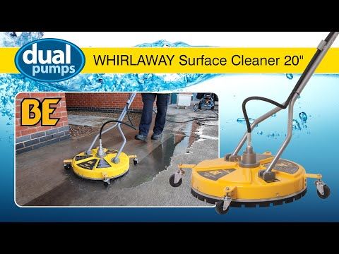 Watch the 20" BE Whirl-A-Way Flat Surface Cleaner in use here cleaning the Dual Pumps car park