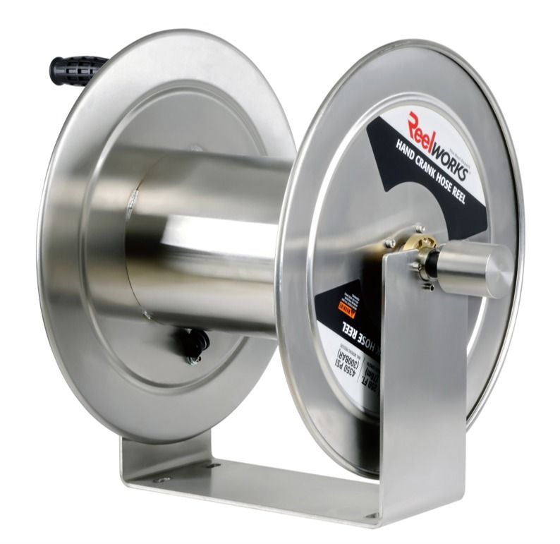 Reelworks CHR181 stainless steel hand crank hose reel