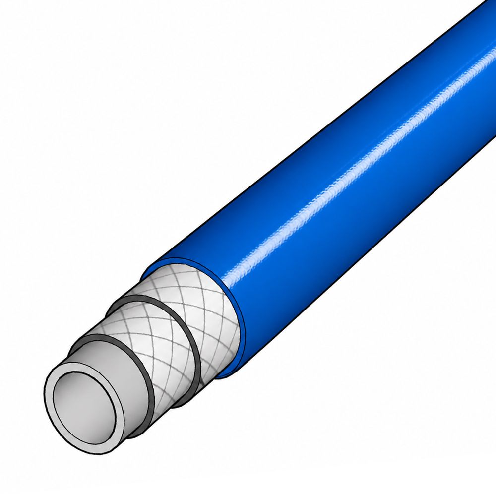 Blue 2m Hygiene Ultra hose 40 bar DN12 with 1/2" Male connections at both ends