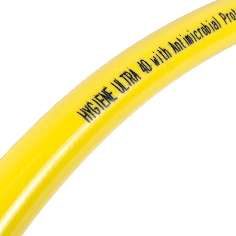 Yellow 30m Hygiene Ultra hose 40 bar DN12 with 1/2" Male connections at both ends