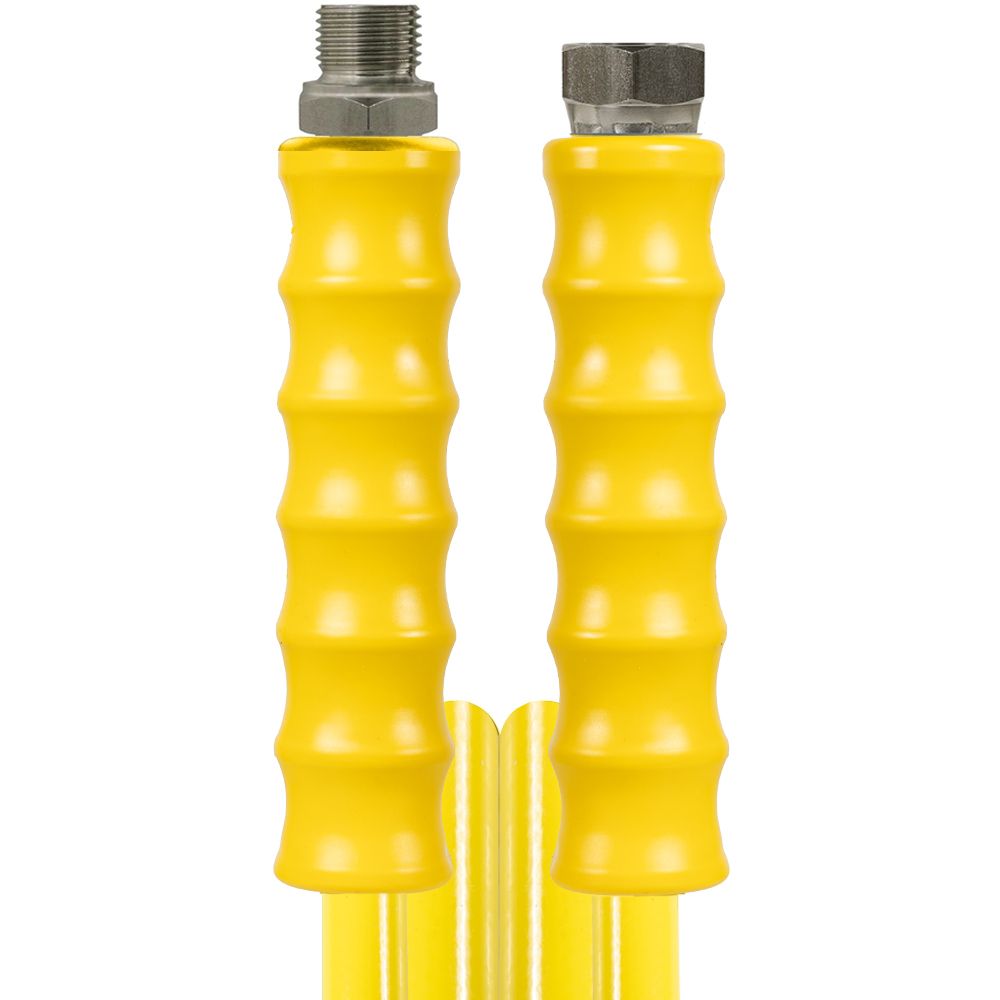 Yellow 30m Hygiene Ultra hose 40 bar DN12 with 1/2" Male x 1/2" Female connections