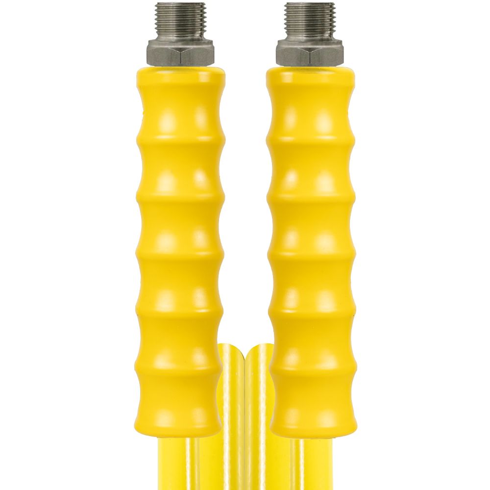 Yellow 20m Hygiene Ultra hose 40 bar DN12 with 1/2" Male connections at both ends