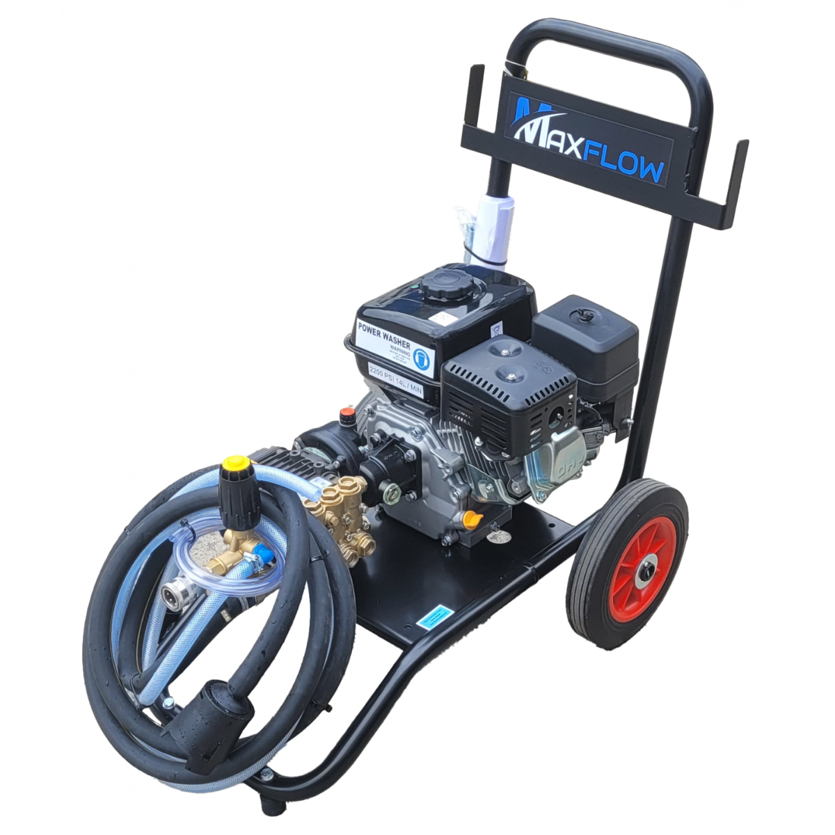 Petrol pressure washer with Comet pump and tubular steel frame