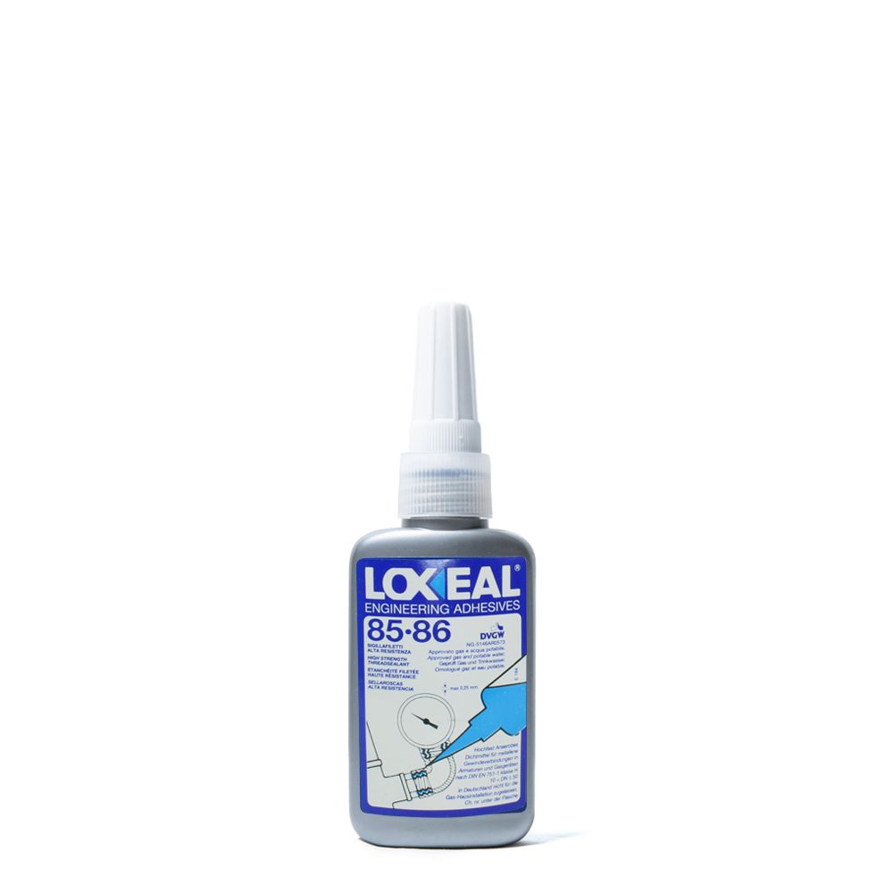 Loxeal 85-86 high-temperature thread sealant (50ml) – WRAS approved for drinking water and heat-resistant up to 200°C.