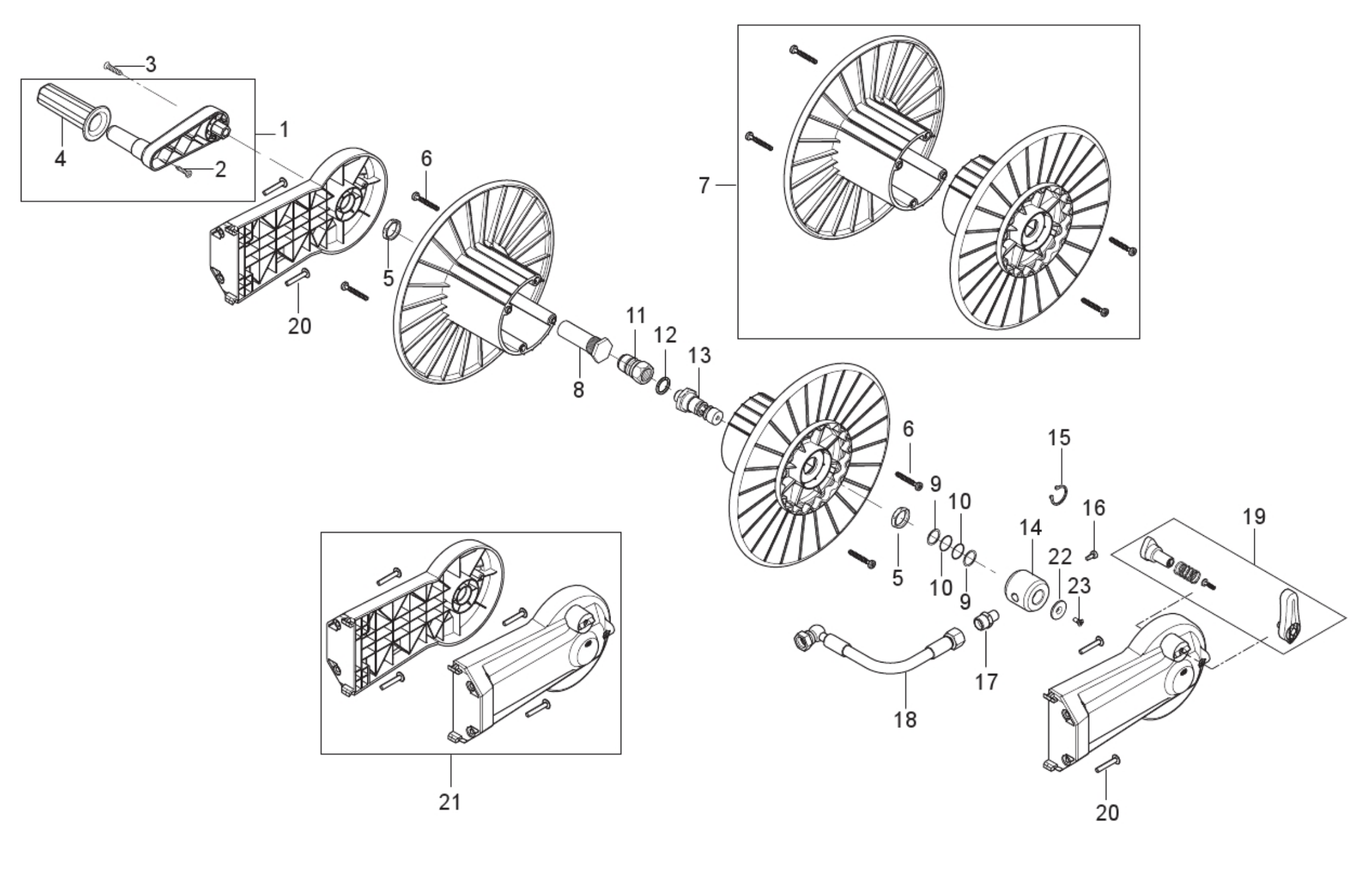 Nilfisk Hose Reel Spares Drawing