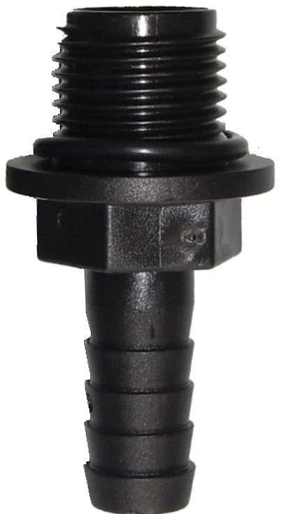 HOSE TAIL PLASTIC 3/4"M X 19mm PLUS O-RING