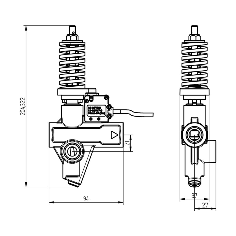 ST285 Unloader Valve 250 Bar 100l/min 1F With Pressure Switch
