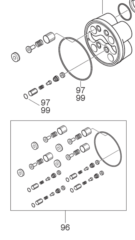 Nilfisk STAINLESS STEEL VALVE KIT INLET/OUTLET C3
