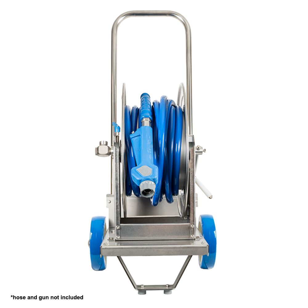 Food Grade Stainless Steel Hose Trolley – 35m Capacity | TecPro TPTHR01
