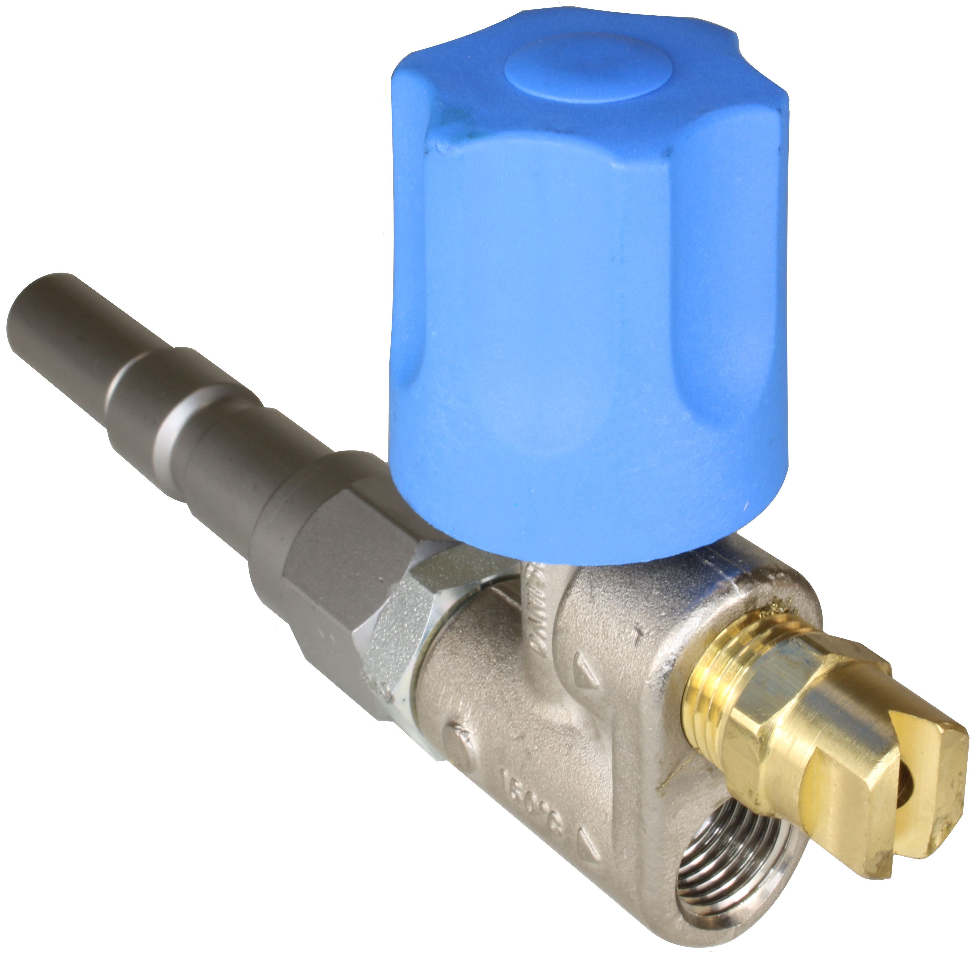 51605NP Twin Lance Short + Spigot - Compact Pressure Washer Lance with Variable Pressure Knob, Nickel-Plated Brass