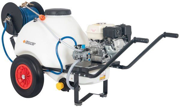 Soft Wash MC18 120L Wheelbarrow Tank Petrol with Honda GP160 and Comet MC18 Viton pump
