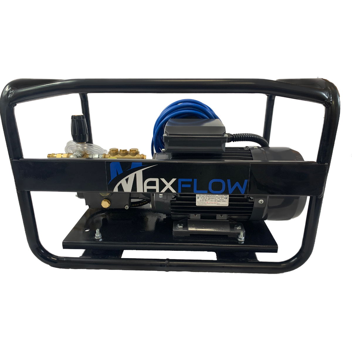 Maxflow 400V Electric Pressure Washer, 200 Bar, 15 LPM, Wall Mounted Cage Frame