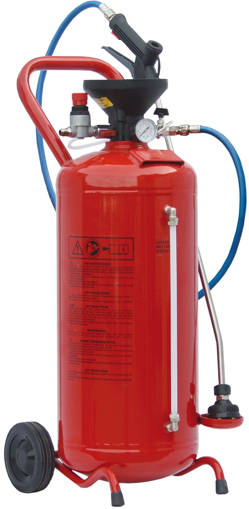 R+M Suttner 50L Pressure Tank Foamer – Red Steel | Dosing Unit | 4-Nozzle Foam Lance | 10m Hose | 8 Bar