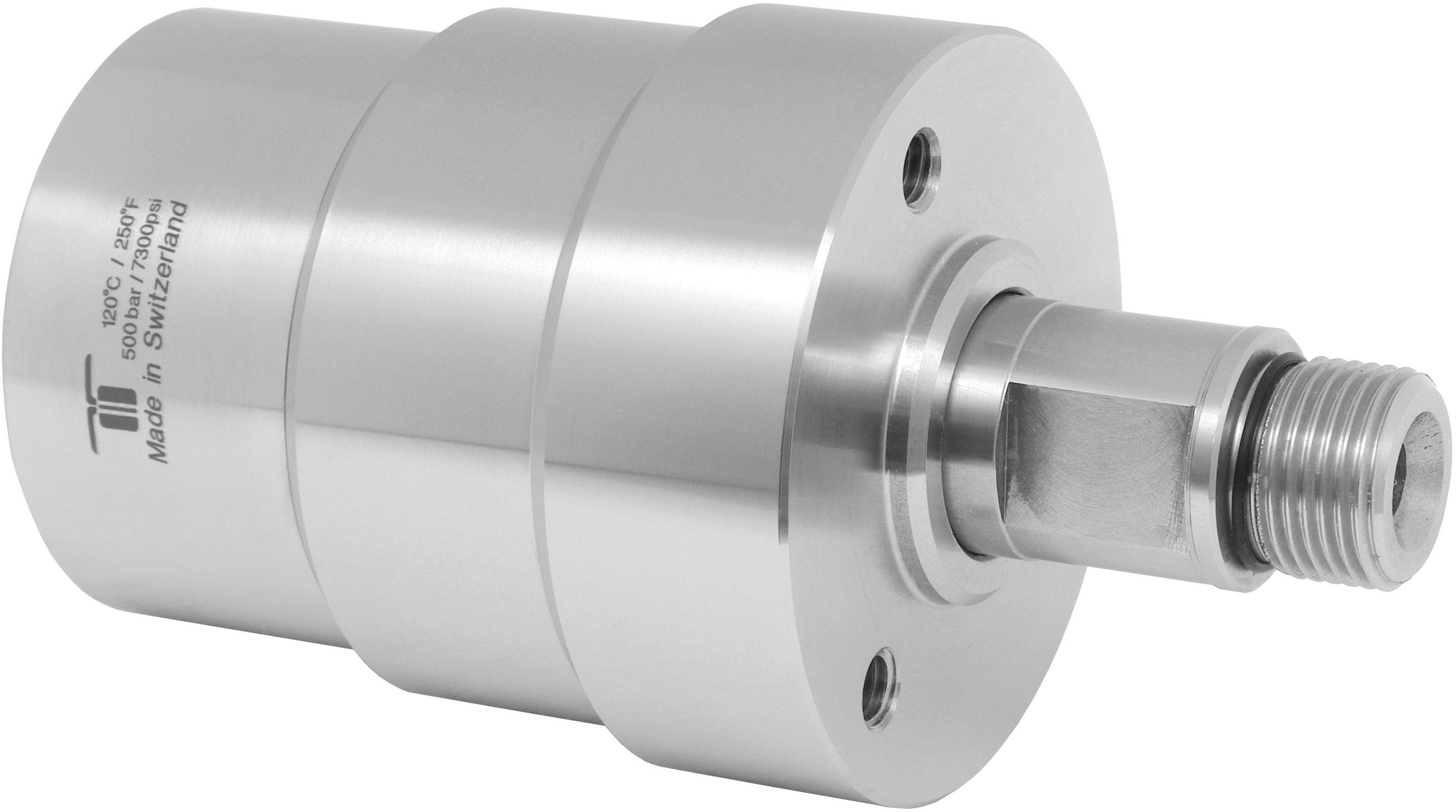 Mosmatic DYU High Pressure Swivel – 3/8" F x M | 500 Bar | 2000 RPM | Stainless Steel