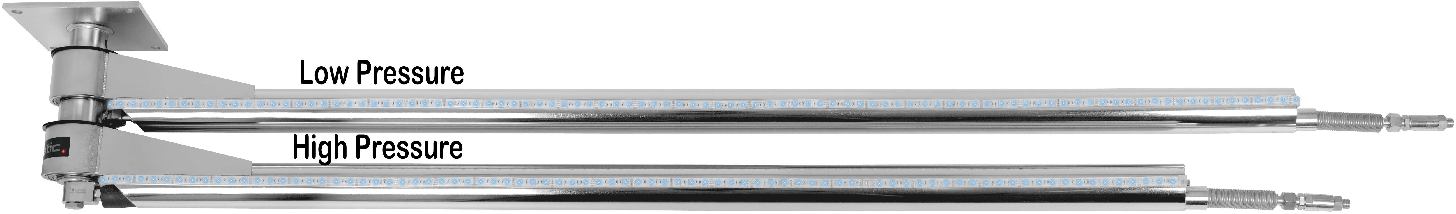 Mosmatic Double Car Wash Boom, 1750mm and 1600mm, with L.E.D. Lights, Ceiling mounted